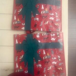 Vera Bradley Square Market Totes. Holiday Cats design.